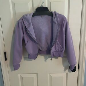 Cropped purple hoodie